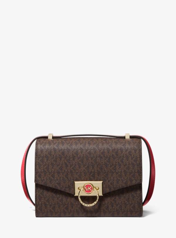 Damske Crossbody Kabelka Michael Kors Hendrix Extra-Small Logo Convertible Červené - Kabelky Michael Kors Nejlevnejsi | MIXJU-4720